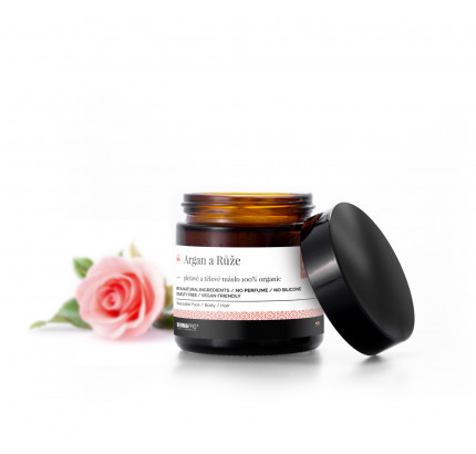 ARGAN A RŮŽE, pleťové a tělové máslo ARGAN A RŮŽE, pleťové a tělové máslo